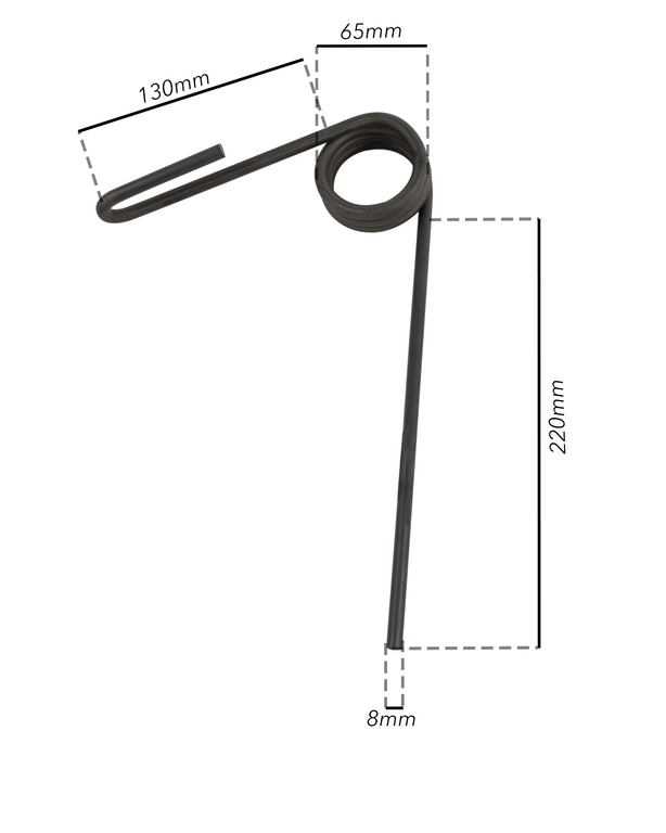 Dente per erpice strigliatore posteriore lungo 220mm Ø 8mm Confezione da 2pz (2)