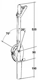 Leva freno a mano per rimorchi con interasse 520mm