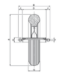 Ruota pneumatica 3,50/8" con cerchio in nylon