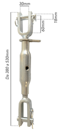 Braccio laterale sollevamento lunghezza 380-530mm