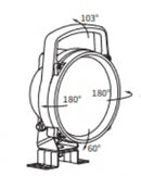 Faro da lavoro alogeno con supporto orientabile Ø 161mm