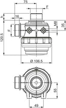 Filtro di aspirazione G 1" 1/4 diametro 106,5