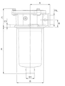 Filtro semi immerso da 1" filtrzione 30µ lunghezza 151mm