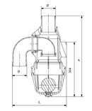 Valvola sifone raccordo dritto ø60mm