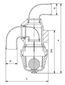 Valvola sifone raccordo curvo ø60mm