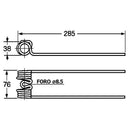 Dente Ranghinatore 5,5mm Foro 8mm Bcs, Bianchi confezione da 5 pezzi