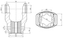 Forcella esterna adattabile Walterscheid serie W2500,36x89
