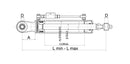 Terzo punto idraulico 50x30x280mm interasse 65mm