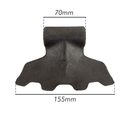 Mazza trincia dentata 155x85mm attacco 70mm e foro 16,5mm