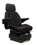 Sedile Top in tessuto nero completo di sospensione meccanica e guide
