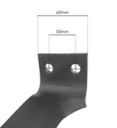 Dente dx per erpice lunghezza 280mm larghezza 90mm