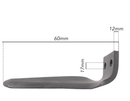 Dente dx per erpice lunghezza 280mm larghezza 90mm