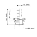 Portagomma dritto Arag con attacco T3M e diametro 16mm confezione da 10 pezzi