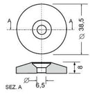 Borchia per cabine foro svasato Ø 6,5mm confezione da 5 pezzi