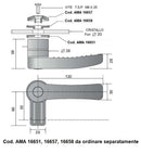 Maniglia destra per finestrino trattore 130mm