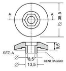 Borchia per cabine foro esagonale Ø 8,5mm confezione da 10 pezzi