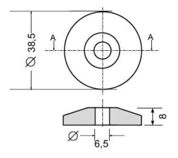 Borchia per cabine foro passante Ø 6,5mm confezione da 10 pezzi