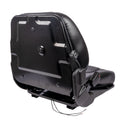 Sedile MUL020MA in sky nero con sospensione meccanica microswitch e cintura