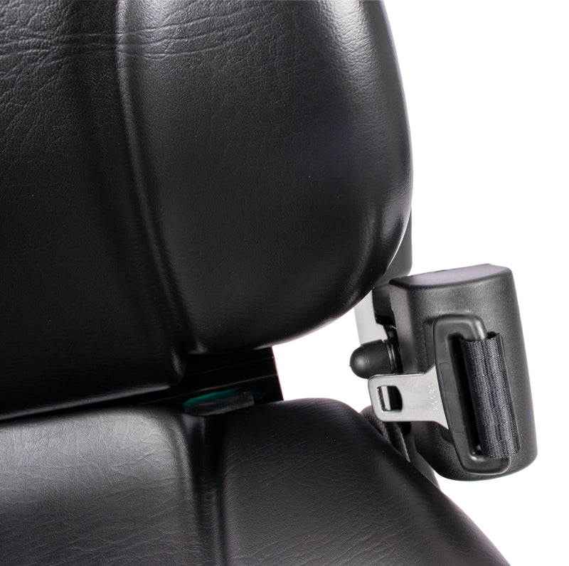 Sedile MUL020MA in sky nero con sospensione meccanica microswitch e cintura