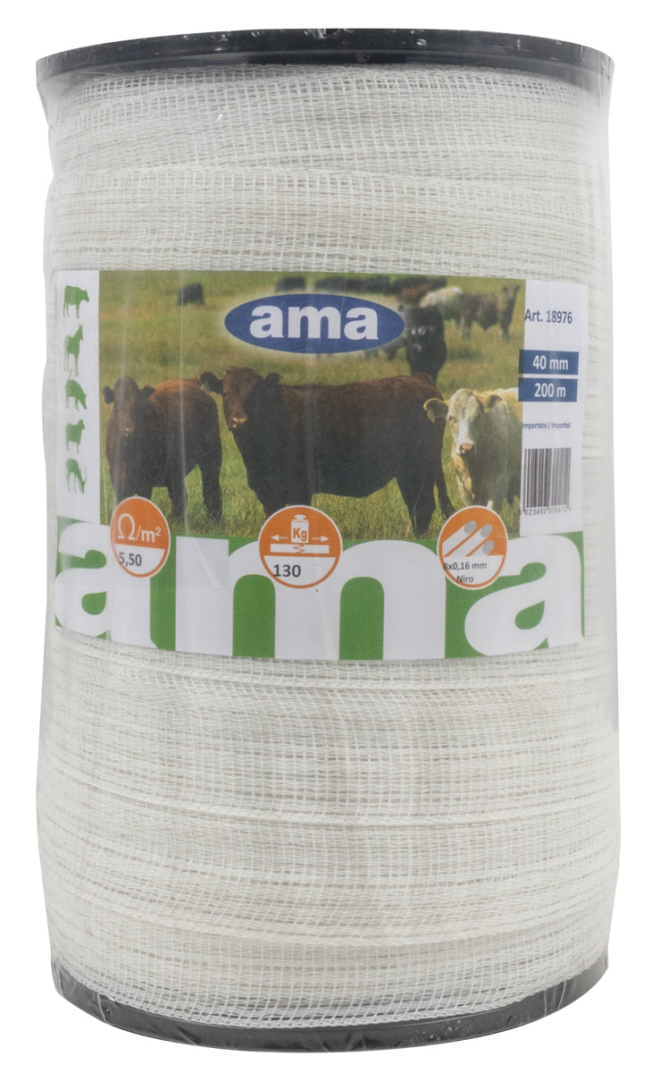 Banda per recinti elettrici 200m conduttori 8x0,16 in acciaio