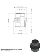 RIDUZIONE M-M 1"1/2-1"1/4 confezione da 3 pezzi