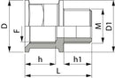 MANICOTTO M-F 1"-1" ARAG 2452044 confezione da 5 pezzi