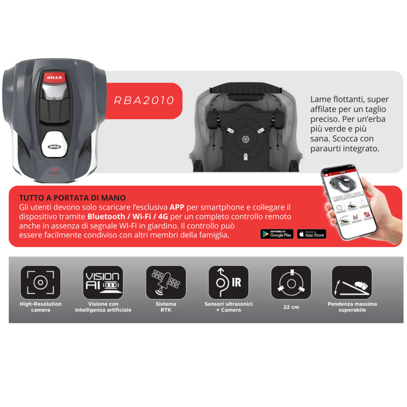 Robot tosaerba Freemow RBA501 taglio fino a 500 mq