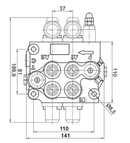 Distributore oleodinamico Ama a 2 leve semplice effetto e doppio effetto - 40L