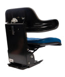 Sedile avvolgente in sky blu con sospensione meccanica