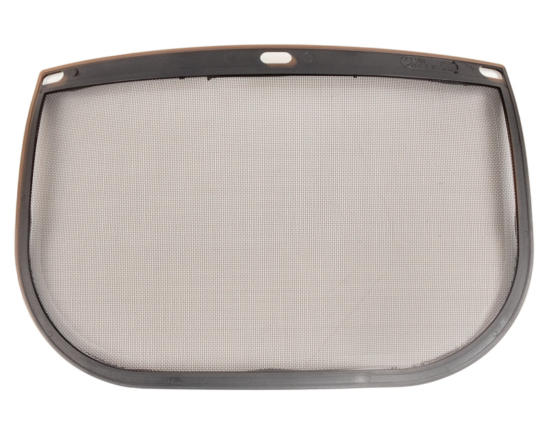 Visiera protettiva gialla con schermo in rete e cuffie