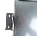 Portatarga con cerniera in acciaio inox 165x165mm