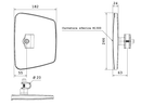 Coppa specchio Same dx-sx 182x63x246mm per bracci Ø 20mm certificata ECE