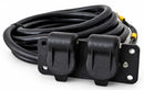 Cavo di alimentazione con doppia presa 12V impermeabile a 3 poli, fusibile 40A, lunghezza 4,5 m