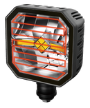 Proiettore a LED con freccia movibile e lente riscaldata