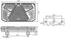 Fanale posteriore LED, lato dx, 12-24V, 242x58,2x134 mm