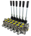 Distributore idraulico da 3/8" a 6 leve doppio effetto 40L