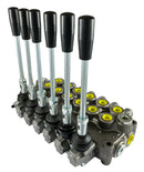 Distributore idraulico da 3/8" a 6 leve doppio effetto 40L