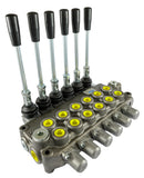 Distributore idraulico da 3/8" a 6 leve doppio effetto 40L