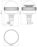 Lampeggiante base flessibile 16 LED 12-24V