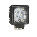 Faro da lavoro a LED quadrato 110x110 mm, 10-36V DC, 27W, 2025LM, raggio ampio/largo, 9 LED
