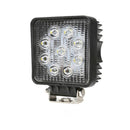 Faro da lavoro a LED quadrato 110x110 mm, 10-36V DC, 27W, 2025LM, raggio ampio/largo, 9 LED