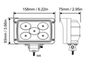 Faro da lavoro universale 5 LED CREE ad ampio raggio 50W IP67