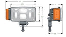 Proiettore a LED 10-30 V con freccia movibile e 4 posizioni di montaggio