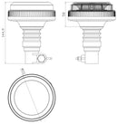 Lampeggiante a LED 12-24V base a baionetta 144x111mm