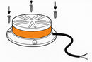 Lampeggiante a LED base piana 10-110V, IP65, 8 LED, 10-13W