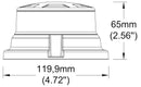 Lampeggiante a LED 12-24V, base magnetica, 18 LED, IP67