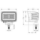 Faro lavoro LED Ama 10-30V DC rettangolare 40W 3080 LM