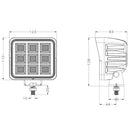 Faro lavoro LED Ama 10-30V DC quadrato 144W 11520 LM