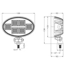 Faro lavoro LED Ama ovale 10-30V DC, 150W, 12000 LM, fascio di luce ampio
