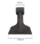 Mazza trincia dentata 100x120mm attacco 42mm e foro 20,5mm